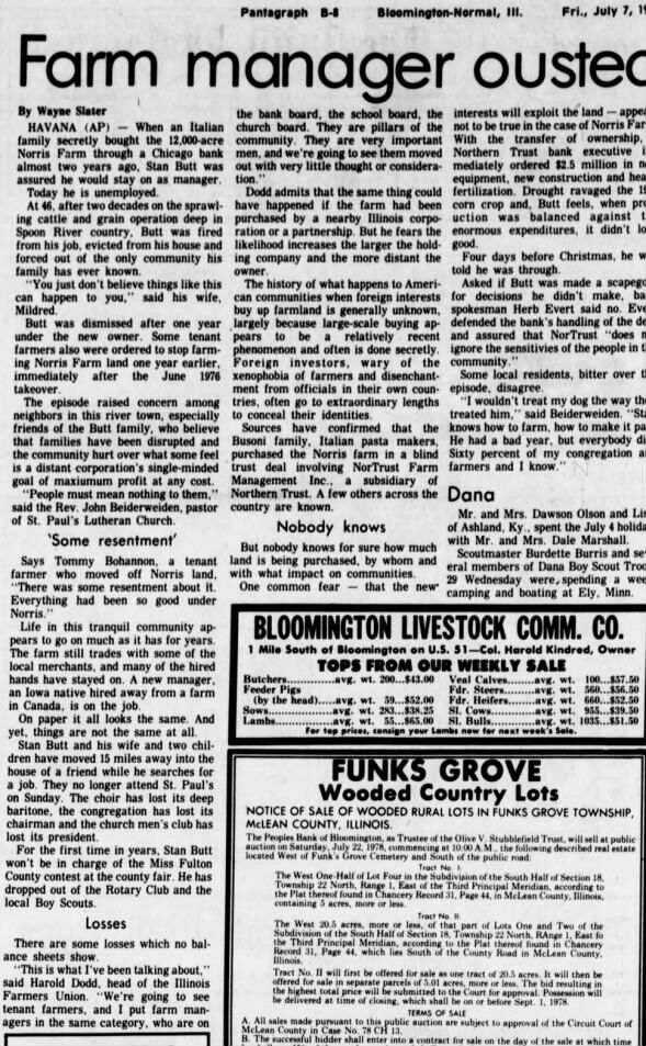 1978 Italian family secretly buys Norris Farms.